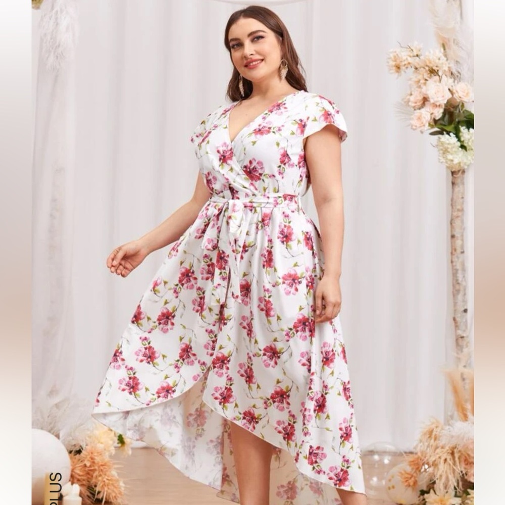 High low floral dress NEVER WORN